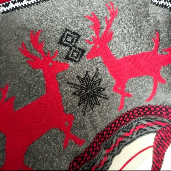 Mossimo Women’s Fair Isle Reindeer Holiday Sweater-Size Small-Red Gray Winter - Picture 6 of 11
